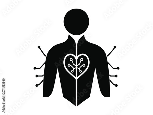 Fotografie Sleek conceptual graphic depicting the profound integration of human physiology
