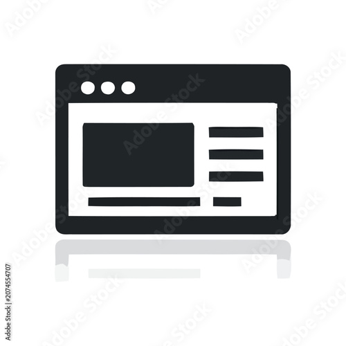 Radio Icon Black Silhouette On White Background With Reflection