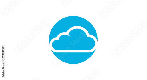 Blue circular cloud icon representing computing or storage.