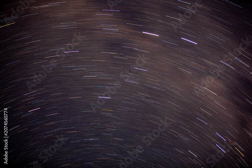 Star trails in a night sky