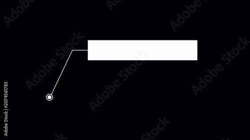 Futuristic Hud callout rectangle text box animation for text highlighting, Simple HUD elements rectangle frame lines callout animation, white callous rectangle, White digital interface box