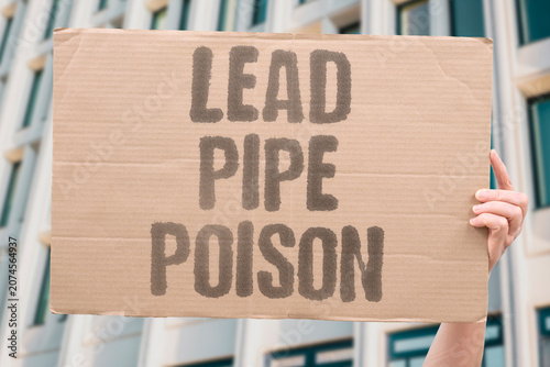 Tableau sur toile "Lead pipe poison" Contaminated water harms children's health