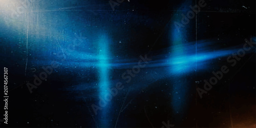 Obraz na plátně Ethereal Blue Cosmic Light Beams Nebula Dreamscape In Deep Space Harmony