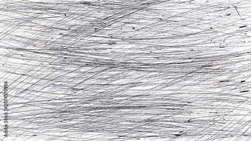 Abstract Black Graphite Pencil Scribble Texture Overlay isolated on Transparent Background
