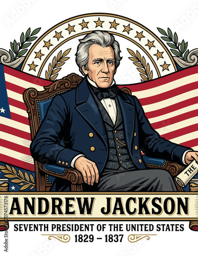 Andrew Jackson Seventh US President Sitting.