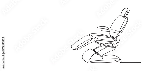 Schilderij op canvas Continuous line drawing a Medical dental chair A minimalist continuous line draw
