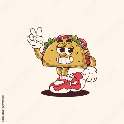 cartoon food taco Vector illustration