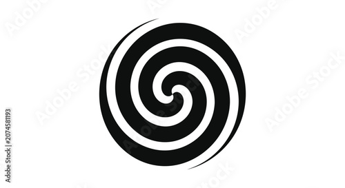 Hypnotic black and white optical illusion spiral background