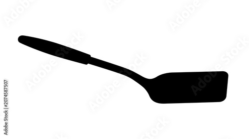 Photos Black spatula silhouette against a white background kitchen utensil outline