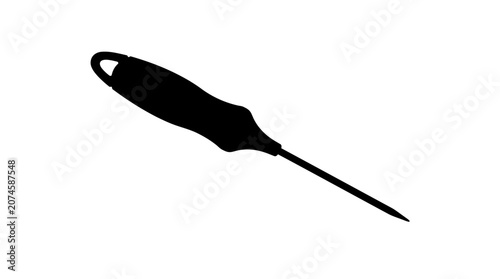 Tableau sur toile Screwdriver Silhouette Against White Background Tool Isolated On White