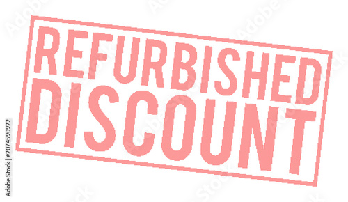 Cuadro en lienzo Red refurbished discount stamp on white background with pink outline