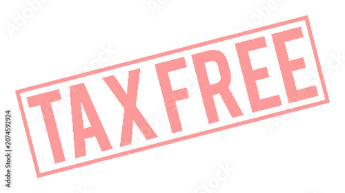 Photos Red tax free stamp with dotted texture on transparent background