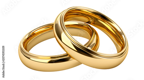 Wedding ring isolated, marriage isolated on white background
