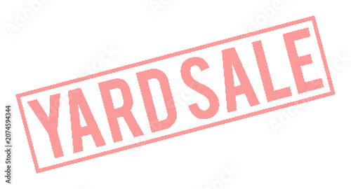 Red yard sale sign stamp on transparent background