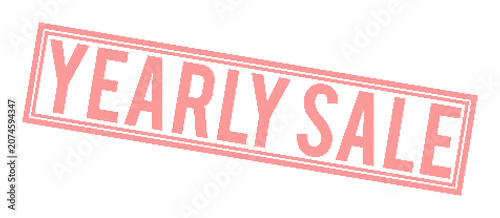 Red yearly sale stamp with dotted texture on transparent background