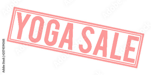 Red yoga sale stamp with dotted texture on transparent background