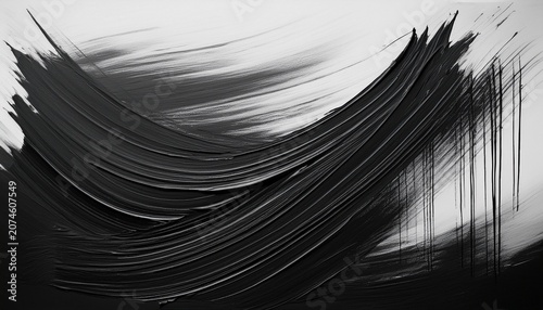 Abstract Black Ink Brush Stroke Texture Background