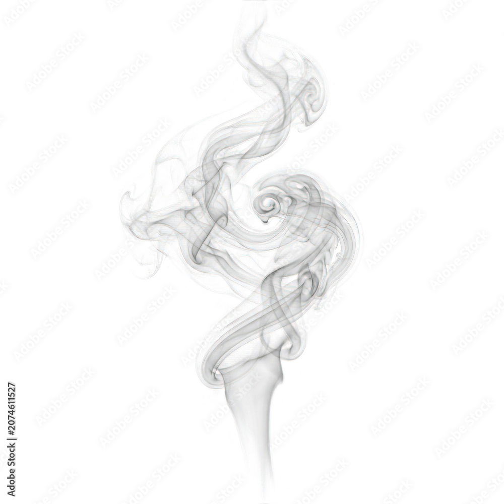 Fototapeta premium Swirling white smoke plume