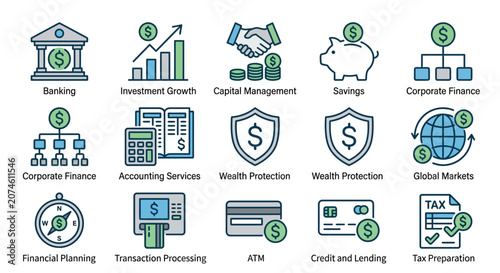 Premium Financial Logo Design with Sophisticated Dollar Symbol Icon for Banking Investment Firms Accounting Services Wealth Management Capital Growth Corporate Finance Branding Identity Temp