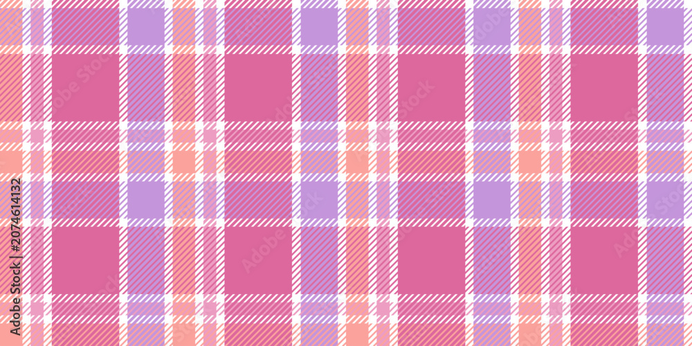 Fototapeta premium A seamless pattern in soft pink and lilac checks is a stylish textile backdrop for fashion projects and interiors