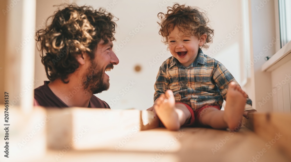 Fototapeta premium Heartwarm Family Moment in a Playroom