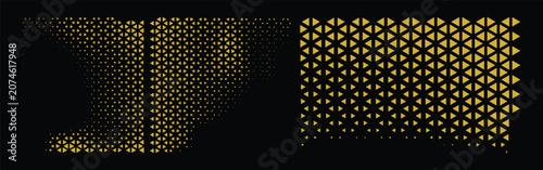 Photos Golden triangle mosaic patterns on a dark background for design and decoration p