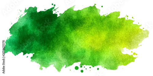 Creative abstract green watercolor canvas background with vibrant acrylic brushstrokes, beautiful color gradient, artistic texture, decorative vintage wallpaper and illustration.
