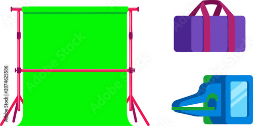 Foto Professional Video Studio Green Screen Chroma Key Backdrop Support Stand Set wit