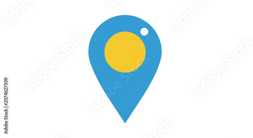 Location Pin Icon with Sun and Dot