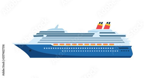 Luxury Cruise Ship Illustration