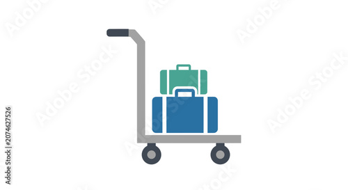 Luggage Cart with Suitcases