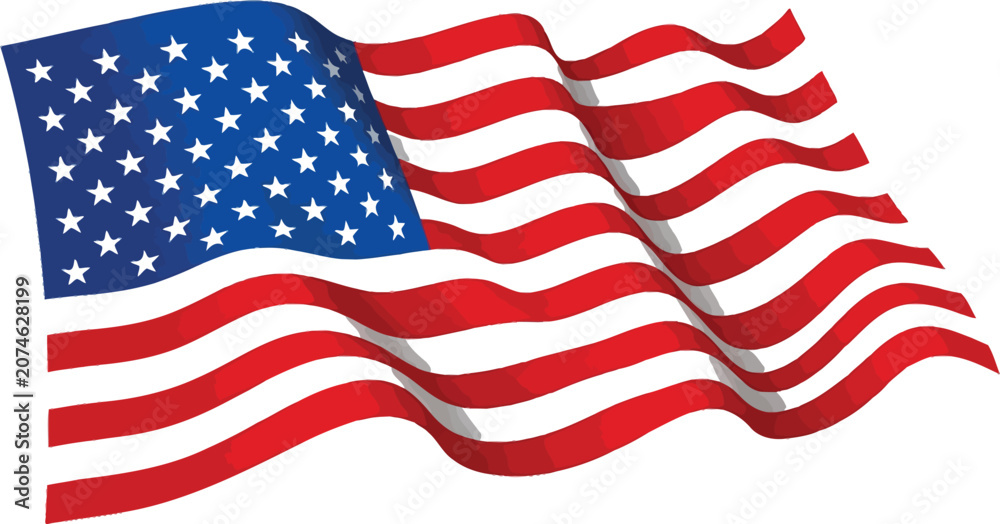 Obraz premium Labor day patriotic graphic american flag with stars and 'happy labor day' text