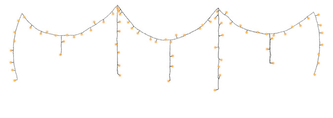 Glowing fairy lights on transparent background, png