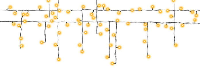 Glowing fairy lights on transparent background, png