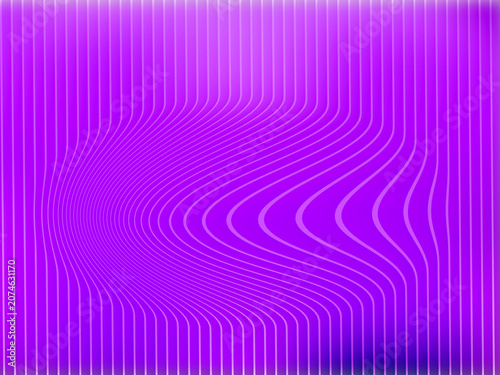 Abstract background, with vertical parallel, lines in bright, purple, featuring a, central horizontal wave, distortion effect