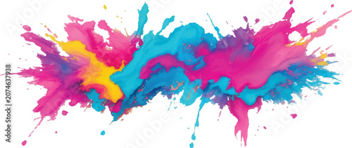 Color Splash Explosion Abstract Paint Art on Transparent Background. Colored cloud. Colorful dust explode. Paint Holi. colorful rainbow Holi paint color powder explosion with bright colors isolated.