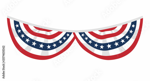 Bild auf Leinwand 4th July Independence Day United States Patriotic bunting, American flag garland