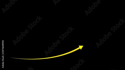 Abstract arrow business graph icon animation background. Animation of business graph with up arrow. handdrawn red arrow on transparent background.