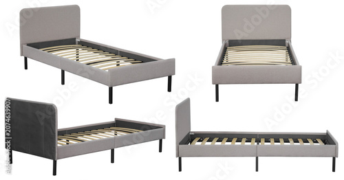 Φωτογραφία Modern bed with slatted base isolated on transparent background