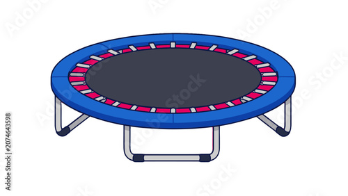 Bild auf Leinwand Cartoon trampoline sports equipment icon on white background