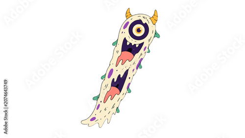 Bild auf Leinwand Spooky monster slash punctuation mark cartoon vector