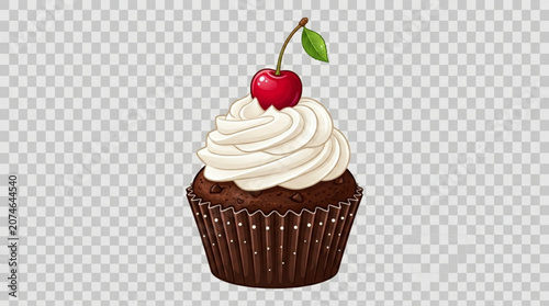 Chocolate cupcake with white frosting