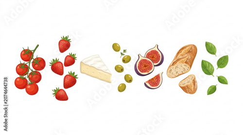 Colorful illustration of fresh food