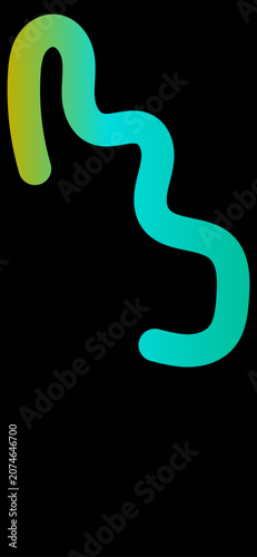Glowing green gradient wavy line