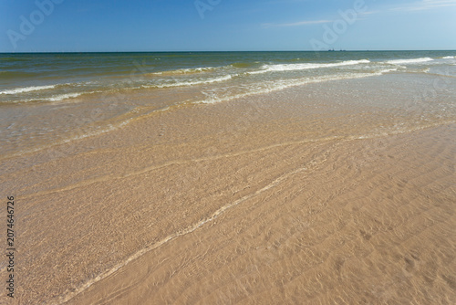 View from the Baltic Sea beach on a sunny day