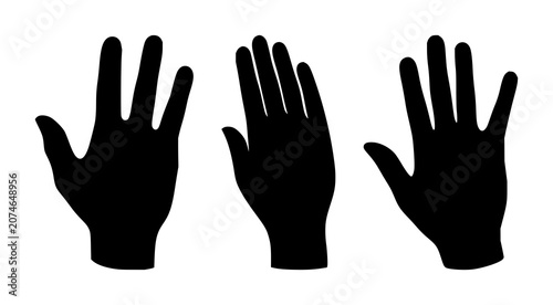 Hand set with solid black icon design digital representation featuring haptic feedback, gesture, human touch with tech and iconography