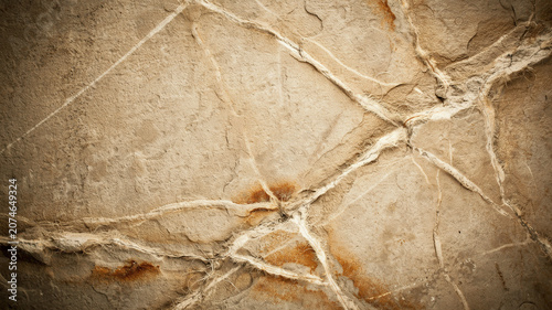 Natural marble stone texture with white veins, beige travertine rock surface background, organic mineral pattern for interior design and architecture