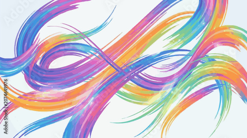 Tableau sur toile Vibrant abstract swirls of colorful paint strokes.