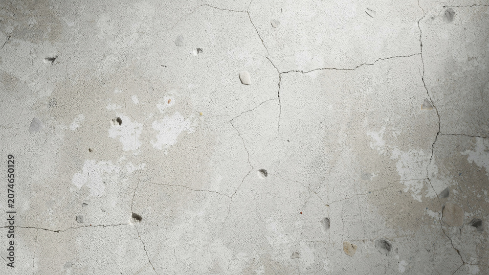 Fototapeta premium Cracked concrete, weathered texture, gray background, rough surface