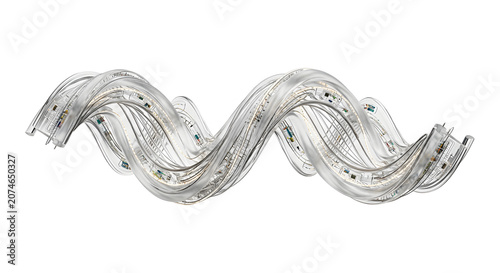 Detailed Nystagmus Horizontal Pendular Wave Pattern 3D Model: Isolated on White Background, Suitable for Science Education